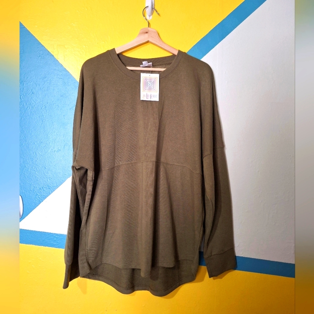 Olive Green Long Sleeve Top